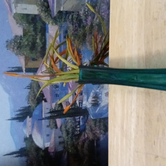 🇺🇸Vintage 16" Hand blown Green Glass Vase B&B Glass Rare Made In U.S.A. - Picture 12 of 12